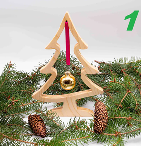 Arbre de noël en bois bois naturel accessoires pour la maison décor de chambre dessus de table arbres de noël décorés - Product Image 3