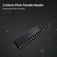 Connecteur femelle 15 broches 3.0A à pas de 2.54mm, à une rangée, avec contacts en cuivre et boîtier en nylon pour carte PCB