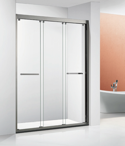 Enceinte <span class=keywords><strong>de</strong></span> <span class=keywords><strong>douche</strong></span> en verre coulissante à trois portes ultra-durable zéro espace au sol requis <span class=keywords><strong>joint</strong></span> étanche en verre trempé <span class=keywords><strong>pour</strong></span> salle <span class=keywords><strong>de</strong></span> bain - Product Image 1