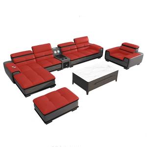 Sofa Ruang Tamu Modern Mewah Ringan Bahan Kulit Kain Sectional 7 Dudukan Set Sofa yang Dapat Disesuaikan - Product Image 6