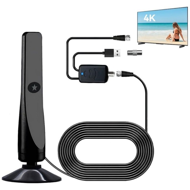 QIYUNTONG Hot Sale Long Range HD Outdoor TV Antenna High-Gain 28dbi Indoor Digital HDTV Amplifier Required 470-860MHz Magnetic
