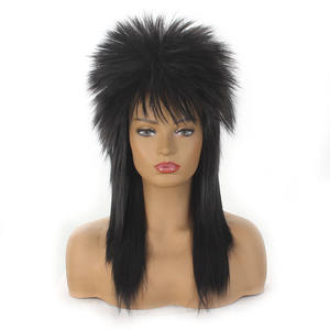 Hot 80s Punk longs cheveux bouclés femmes perruque Halloween <span class=keywords><strong>Rock</strong></span> Costume Cosplay perruques Punk Rocker <span class=keywords><strong>N</strong></span> <span class=keywords><strong>Roll</strong></span> multicolore pour hommes femmes perruques - Product Image 2