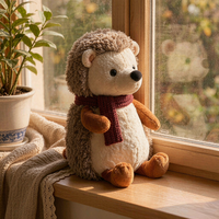 NOUVEAU Peluche hérisson porcupiné brodée, super douce, de haute qualité, unisexe, jouet réconfortant, animal en peluche du zoo, vente en gros