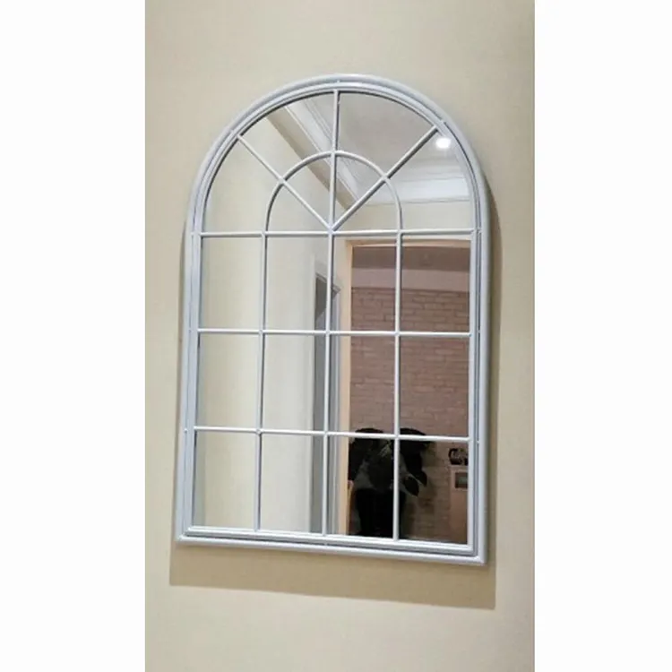 Eksterior gaya Perancis pengelasan sederhana baja jendela dan pintu desain panggangan hitam melengkung kaca ganda jendela