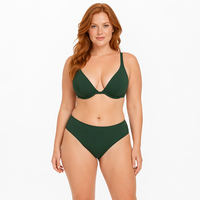 Ensemble de bikini personnalisé pour femme, vert forêt, haut à armatures, bas couvrant, maillot de bain grande taille OEM pour femme