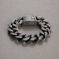2025 hommes rétro 22cm en acier inoxydable Bracelet lien cubain plaqué or breloque boule motif religieux mode chaîne lien Bracelets