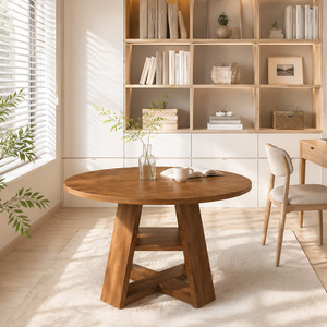 <span class=keywords><strong>Mesa</strong></span> de Comedor Redonda Extensible de Madera Moderna <span class=keywords><strong>con</strong></span> <span class=keywords><strong>Estante</strong></span> de Almacenamiento para el Hogar y Hoteles, Muebles Elegantes para Cocina y Sala de Estar - Product Image 6