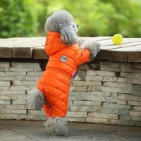 Logo personnalisé coupe-vent veste à capuche à 4 pattes Style de luxe vêtements d'hiver pour animaux de compagnie tels taureau français Chihuahua Yorkies en coton