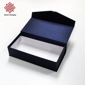 Baoren Wholesale OEM ODM Navy Blue Rectangle 1200g Gray <b>Board</b> Mounted On 157G Copper Plate Magnetic Closure Rigid Packaging Box - Product Image 1
