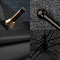 Parapluie manuel élégant et de qualité supérieure avec ventilateur de refroidissement intégré et protection UV pour l'autodéfense |   Bâton télescopique résistant aux intempéries avec poignée en alliage