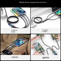 Kabel Ponsel 3 in 1 100w 1.2m Pengisian Cepat Kabel Data Transparan Dengan Lampu LED untuk iPhone 16 15 14 Pro Max