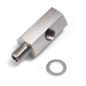 Car Modification 1/4 NPT Male Female Adapter 1/8 NPT Side <b>Hole</b> Stainless Steel Tee Connector 3 <b>Ports</b> Brushed Finish - Product Image 2