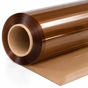 Rollo de Vinilo PVC Transparente con Tinte Marrón, Lámina Flexible para Cubiertas de Mesa, Protección de Muebles - Product Image 1
