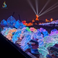 Maßgefertigte Riesige Leuchtende Bogen-Skulptur Wasserdichte Festbeleuchtung für Outdoor-Themenbeleuchtung und Dekoration