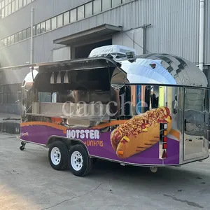 Chariot de nourriture mobile personnalisé en acier inoxydable pour hot-dogs et hamburgers, kiosque de rue, remorque alimentaire mobile - Product Image 1
