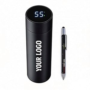 Portable Promo Business Gift Coffee Tea Smart Temperature Display Logovacuum Flask <b>Water</b> <b>Bottle</b> With Filter Thermos Cup - Product Image 1
