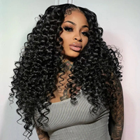 Perruques Lace Front 13x4 en cheveux humains vierges brésiliens, densité 250, effet volumineux Deep Wave, sans colle, avec dentelle HD 13x6