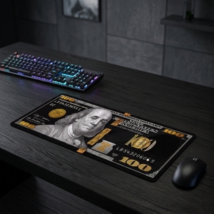 Tapis de souris de jeu carré grand format avec design personnalisé en <span class=keywords><strong>dollars</strong></span>, base en caoutchouc naturel antidérapante, tapis de <span class=keywords><strong>clavier</strong></span> XXL étendu pour PC, ordinateur portable, usage au bureau - Product Image 1