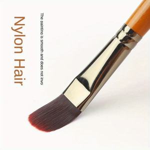 Juego <span class=keywords><strong>de</strong></span> 6 pinceles <span class=keywords><strong>de</strong></span> madera <span class=keywords><strong>de</strong></span> mango corto con pelo <span class=keywords><strong>de</strong></span> nailon rojo vino para <span class=keywords><strong>acuarela</strong></span>, 4 tipos <span class=keywords><strong>de</strong></span> puntas opcionales, suministros <span class=keywords><strong>de</strong></span> arte para pintura al óleo - Product Image 2