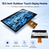 Boe Touch Panel LCD LVDS 18,5 Zoll 800 Nits Sonnenlichtlesbares IP65 PCAP Touch-Display für Outdoor-Paketstationen OEM-Integration
