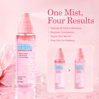 Sérum Brume Gelée de Collagène Rose PDRN OEM 100ml, Brume Visage Hydratante 2-en-1 à l'Eau de Rose pour Préparation Maquillage & Réparation de la Barrière Cutanée