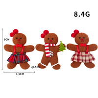 Vente en gros de jouets de Noël en peluche de haute qualité, bonbons de Noël en forme d'homme en pain d'épices, articles cadeaux de Noël