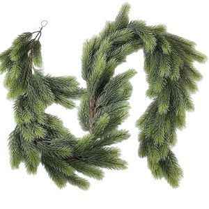 Guirlande de Noël artificielle en pin 1,8 m, verte, en PVC, simulation décorative pour la décoration de la maison pendant les fêtes - Product Image 5