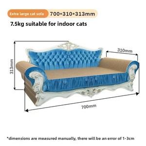 Griffoir pour chat écologique de style canapé inclinable avec design chaise longue en carton ondulé, jouet pour chat au style mignon - Product Image 6