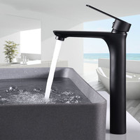 Grifo de Lavabo Moderno de Aleación de Zinc Dorado, Monomando de Un Solo Orificio, Mezclador de Agua Fría y Caliente para Proyectos de Apartamentos