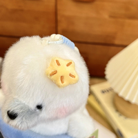 Boneka Miniatur Hewan Berbulu Pendek Lembut Tema Angkatan Laut dengan Tali Gantung untuk Gantungan Ransel dan Mainan Penenang Bayi Grosir