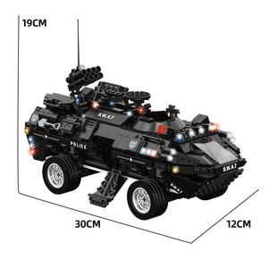 WOMA खिलौने C0551 खुद के ब्रांड छात्र बच्चों के शैक्षिक 2 में 1 रोबोट शहर पुलिस स्वात बख़्तरबंद गार्ड इमारत ब्लॉकों पहेली सेट - Product Image 5