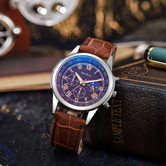 New Fashion High Quality Factory Male Business Leather Quartz Sports Watch Casual Belt Men's Wristwatch