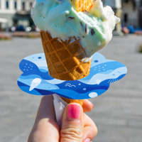 Manchons en papier anti-goutte personnalisés pour cornets de crème glacée, supports en papier à contenu personnalisé pour les magasins de produits alimentaires et les desserts