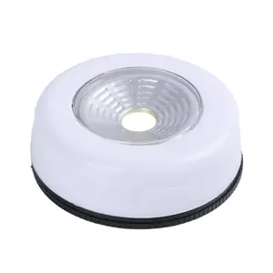 도매 COB LED 퍽 푸시 라이트 후크 3 * AAA 배터리 무선 야간 조명 캐비닛, 욕실, 도어 조명