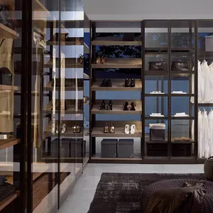 NICOCABINET, высокое качество, США, современный стиль, черная стеклянная дверь, темный индивидуальный гардеробный шкаф
