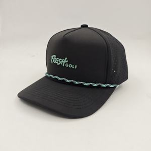 Casquettes de baseball unisexes personnalisées à 5 panneaux en polyester/coton, motif Dobby Dot, patch PVC imperméable, boucle simple pour la course à pied - Product Image 2