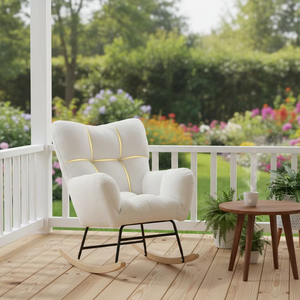 Chaise à bascule ergonomique pour salon, idéale pour l'<span class=keywords><strong>allaitement</strong></span>, moderne, pour petits espaces, avec housse en coton – Vente chaude directe usine - Product Image 4