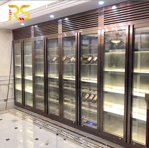Armoire à vin climatisée encastrable en acier inoxydable avec porte vitrée et éclairage LED pour cave à vin domestique ou bar - Product Image 1