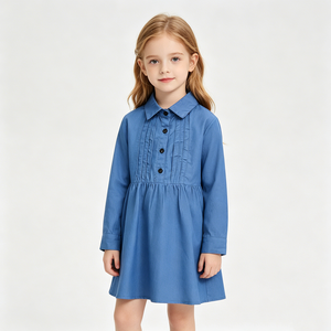 Hongbo Kid boutique Summer Baby Girl Condole belt Denim Dress ultimi bambini Summer Jean Dress - Product Image 6