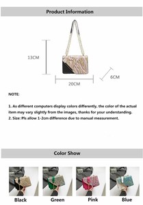 THK0331 nueva moda mujer bolso cuadrado monedero llegada gama alta Color contrastante cadena bolso de hombro verano Popular - Product Image 6