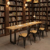 Ensemble de restaurant moderne de style industriel pour café et centre commercial, chaises et table en bois massif durables