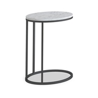 Table d'appoint de table de chevet de forme ronde avec cadre en métal