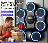 Machine de boxe musicale intelligente 7 Target, entraîneur de boxe mural avec compteur LED Bluetooth, équipement de fitness à domicile