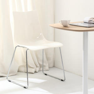 Acrylic <b>Backrest</b> Dining Chair Transparent Color Modern Minimalist Design For Home Use - Product Image 4