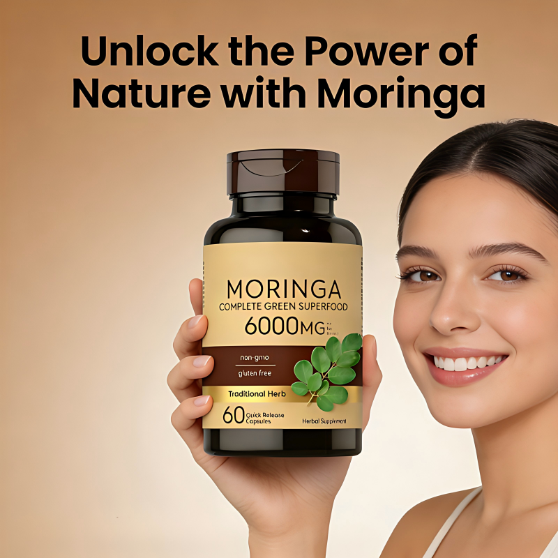 OEM/ODM Private Label Organic Moringa Leaf Powder Capsules Customized Adult Moringa Supplement Herbal Health Support Energy
