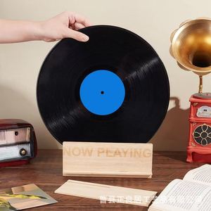 Wooden <b>Standing</b> Desktop <b>Record</b> Rack 1 Layer Eco Friendly CD Display Holder For Living Room Decor - Product Image 1