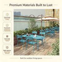 Ensemble de table et chaises d'extérieur en aluminium personnalisable, résistant aux intempéries, imperméable et anti-UV, mobilier de patio – Vente en gros usine