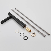 Robinet de lavabo haut noir mat en acier inoxydable 304 à trou unique avec bec rotatif, montage sur comptoir, mitigeur de salle de bain, vente directe usine, OEM