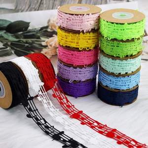 Ruban gros-grain élégant de haute qualité avec découpe de notes de musique de 3 cm pour la décoration de mariage, 10 yards/rouleau - Product Image 1