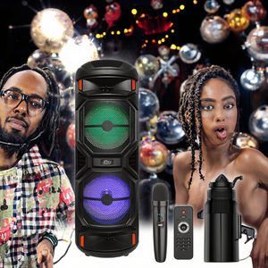 Oudiobop Haut-parleur de fête rechargeable portable de 8 pouces LED RVB 40W Son de basse sans fil USB pour la conception de chariot de karaoké de cinéma maison - Product Image 3